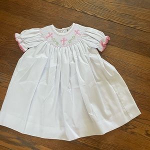White Smock with Pink Crosses - Shrimp & Grit Brand